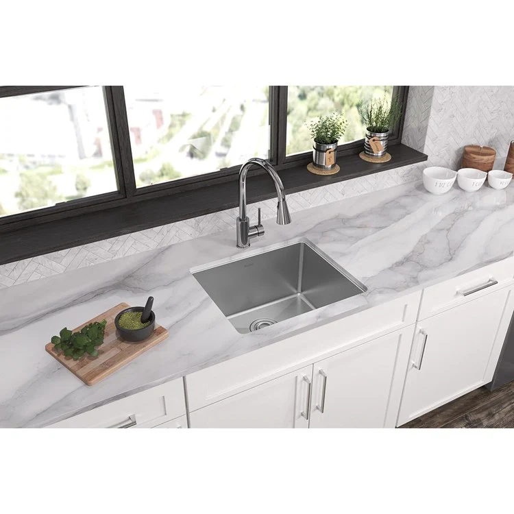 Kitchen Sink Crosstown 21.5 x 18.5 Inch Single Bowl Polished Satin Undermount - Frankwebs