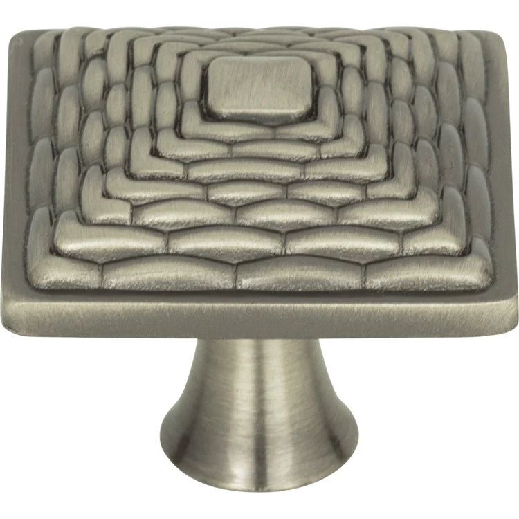Knob Atlas Mandalay Square Brushed Nickel Zinc Alloy 1-1/4 Inch 1-1/8 Inch - Frankwebs