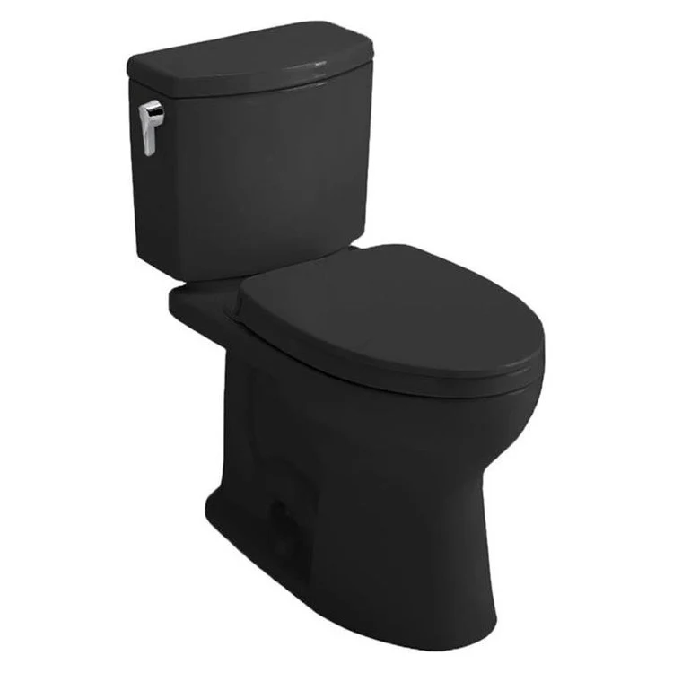 Toilet Drake II 2 Pieces Universal Height Ebony Elongated ADA 30 Inch 1.0 Gallons per Flush Left Hand Chrome Soft Close - Frankwebs