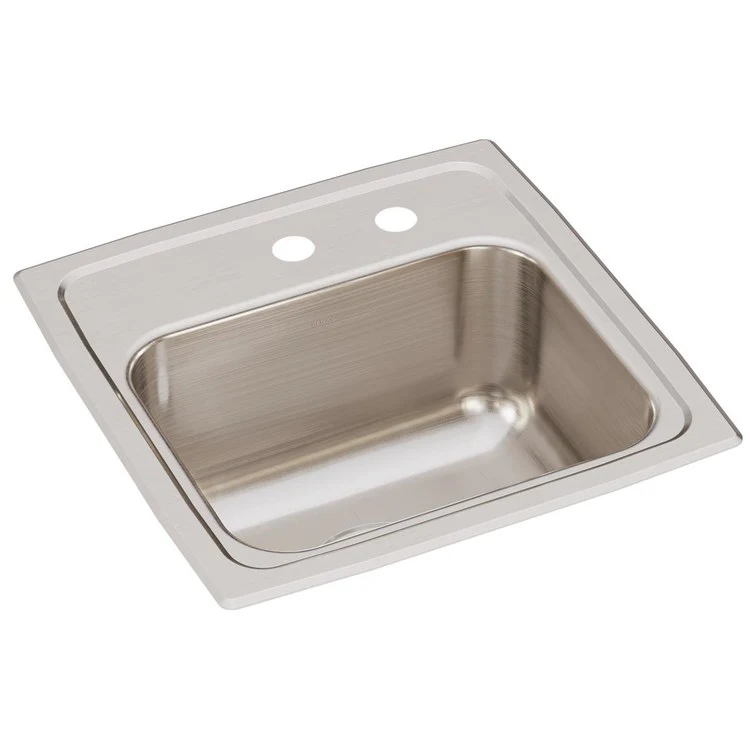 Kitchen Sink Lustertone Classic 15 x 15 Inch Single Bowl MR2 Hole Lustrous Satin Drop-In - Frankwebs