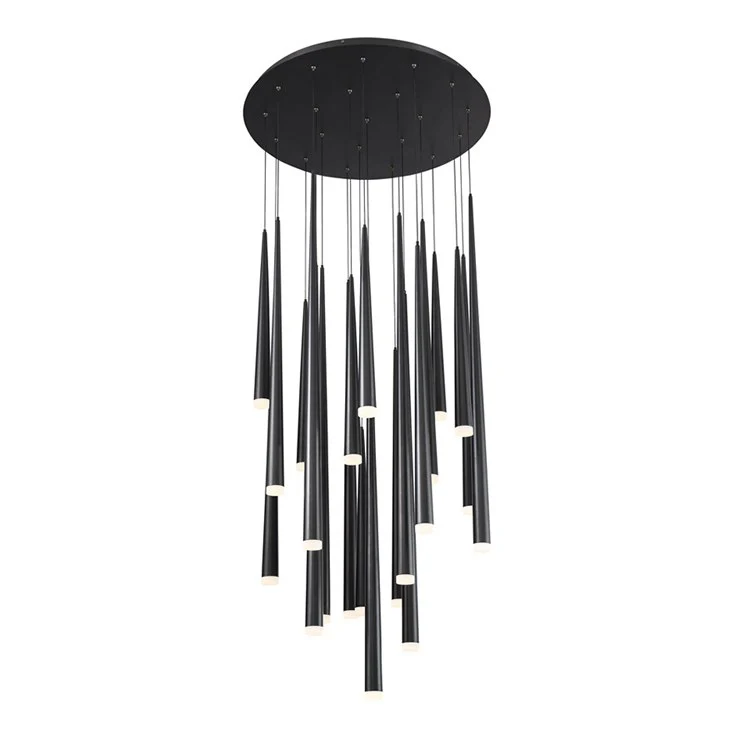 Cascade 21-Light LED Etched Glass Round Chandelier 3500K - Frankwebs