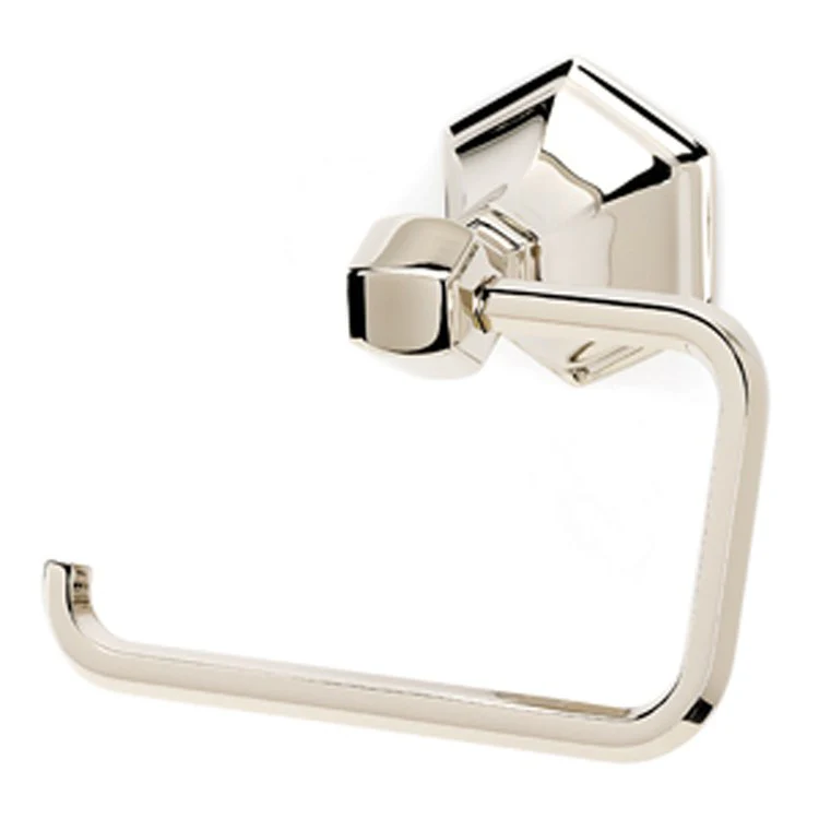 Toilet Paper Holder Nicole Bath Single Post Polished Nickel Brass 5-1/2 Inch 3-1/4 Inch Wall Mount - Frankwebs