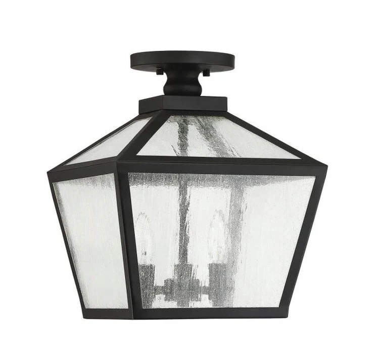 Woodstock Three-Light Outdoor Flush Mount Ceiling Fixture Lantern - Frankwebs