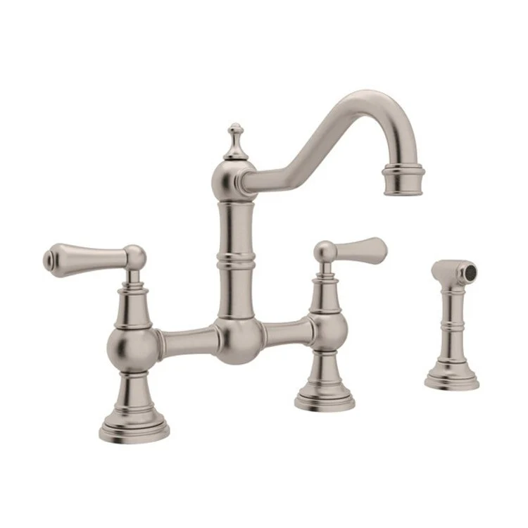 Kitchen Faucet Edwardian 8 Inch Spread 2 Lever English Gold Bridge Swivel Spout 1.8 Gallons per Minute - Frankwebs