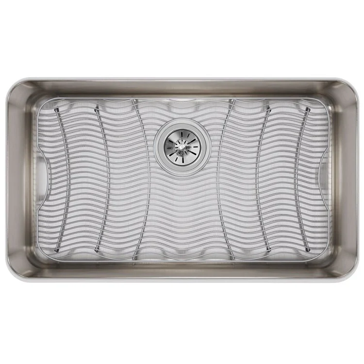 Kitchen Sink Lustertone Classic 30.5 x 18.5 Inch Depth 7-1/2 Inch Single Bowl Kit Lustrous Satin Undermount Drain Location Rear Center - Frankwebs