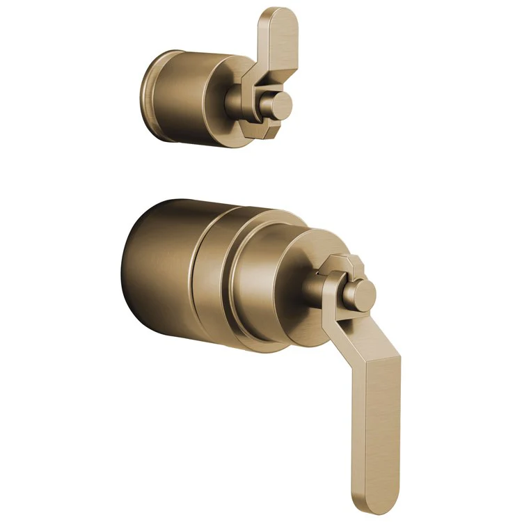 Handle Kit Litze Zinc 2 Industrial Lever Brilliance Luxe Gold ADA for Pressure Balance Valve with Integrated Diverter Trim - Frankwebs