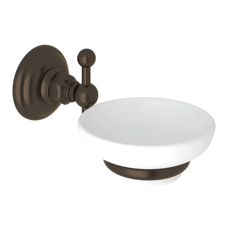 Soap Dish Satin Nickel Wall Mount Round Porcelain/Brass 6-1/2 Inch - Frankwebs
