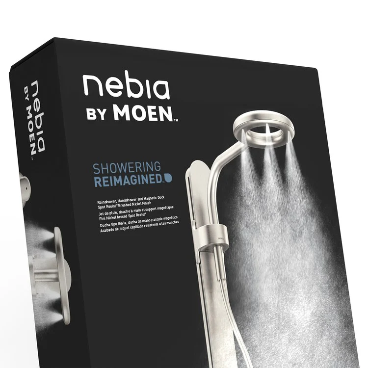 Handshower Set Nebia Spot Resist Brushed Nickel 1 Function 1.75 Gallons per Minute 24IN Wall Bracket - Frankwebs