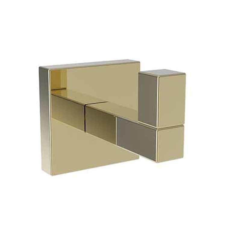Robe Hook Cube 2 Single French Gold PVD 1-4/5 Inch 2-3/8 Inch Wall Mount Brass - Frankwebs