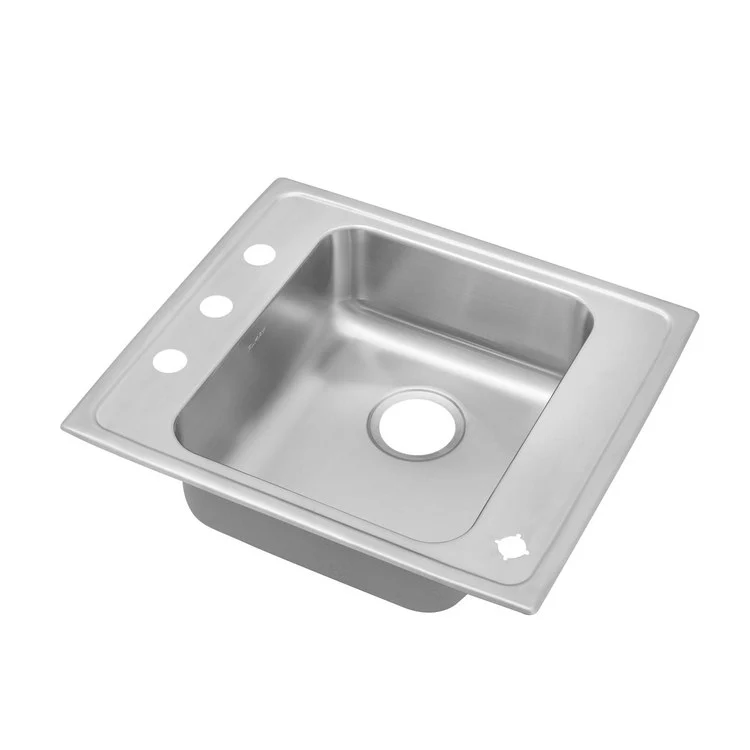 Classroom Sink Lustertone 25 x 22 Inch Single Bowl ADA 2LM Hole Lustrous Satin Drop-In Minimum Cabinet Size 30 Inch 4-1/2 Inch Quick Clip Mounting System 18 Gauge Bottom Pads Only Mounting Hardware Included for Up to 3/4IN Countertop - Frankwebs