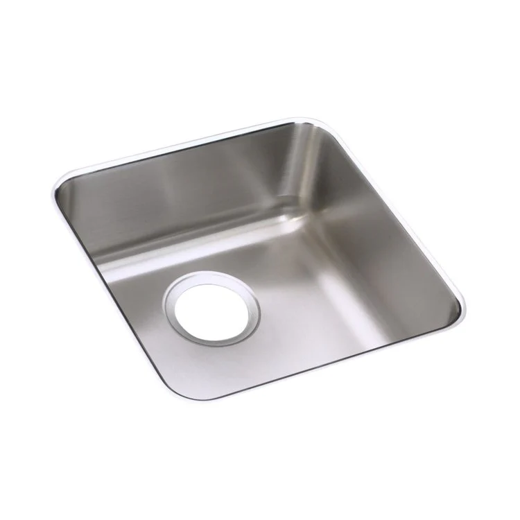 Kitchen Sink Lustertone 14.5 x 14.5 Inch Single Bowl ADA Lustrous Highlighted Satin Undermount Square Drain Location Rear Center Depth 4-3/8 Inch Full Spray Sides and Bottom - Frankwebs