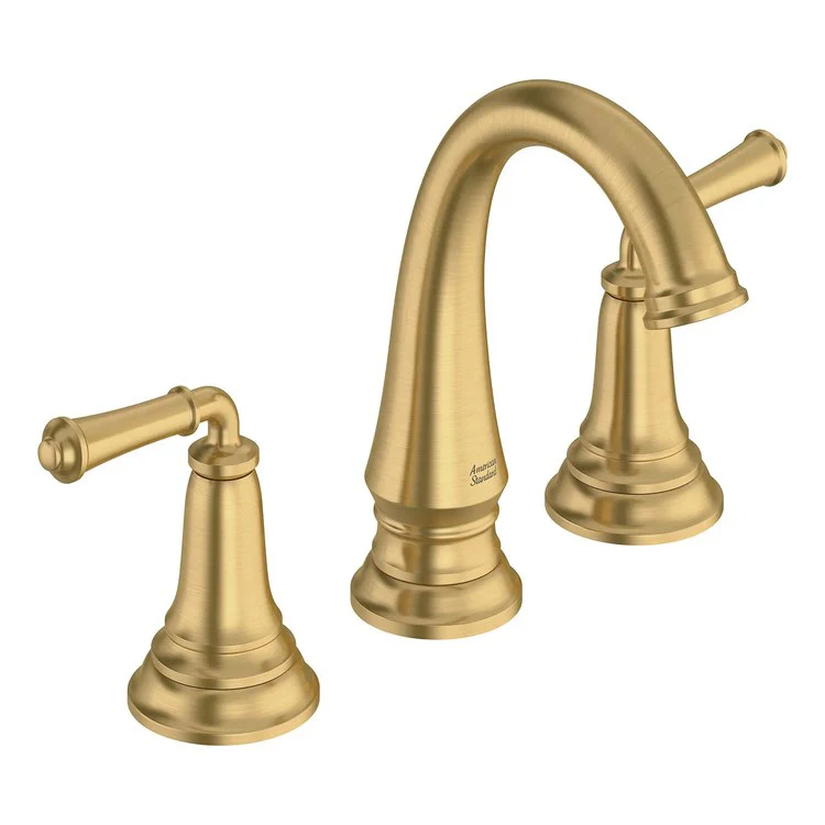 Lavatory Faucet Delancey Widespread 6-12 Inch Spread 2 Lever ADA CALGreen/WaterSense/CEC Brushed Cool Sunrise 1.2 Gallons per Minute Push Pop-Up Drain 3 Hole - Frankwebs