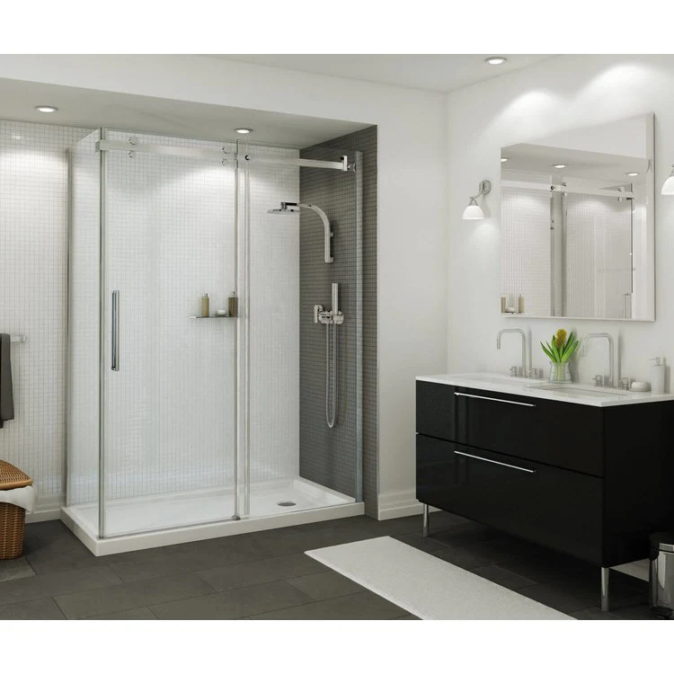 Shower Base B3 Corner Right Stabili-T Round Drain White 60 x 34 Inch Acrylic Right Hand - Frankwebs