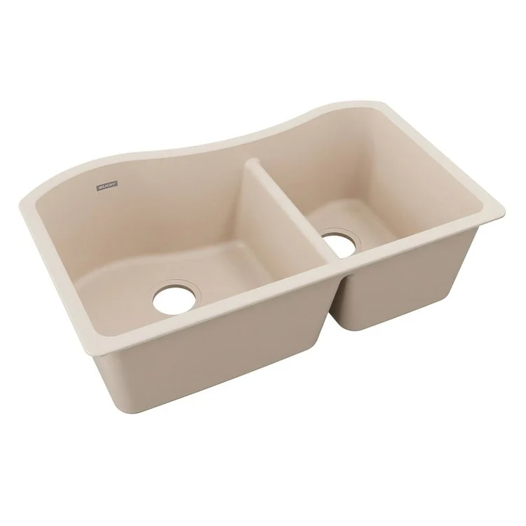 Kitchen Sink Quartz Classic 32.5 x 20 Inch Double Bowl 60/40 Greige Undermount - Frankwebs