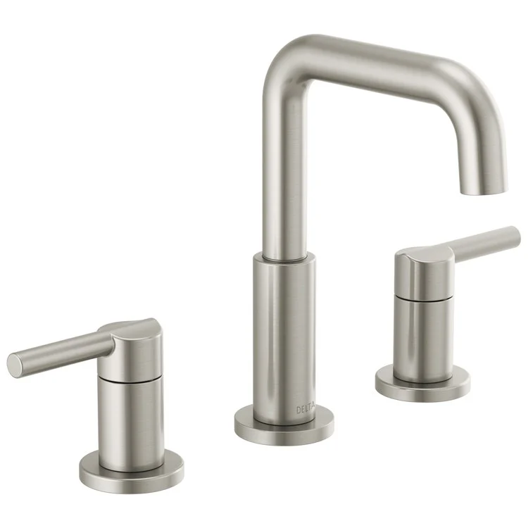 Lavatory Faucet Nicoli Widespread 6-16 Inch Spread 2 Lever ADA WaterSense Brilliance Stainless 1.2 Gallons per Minute 8-3/16 Inch - Frankwebs