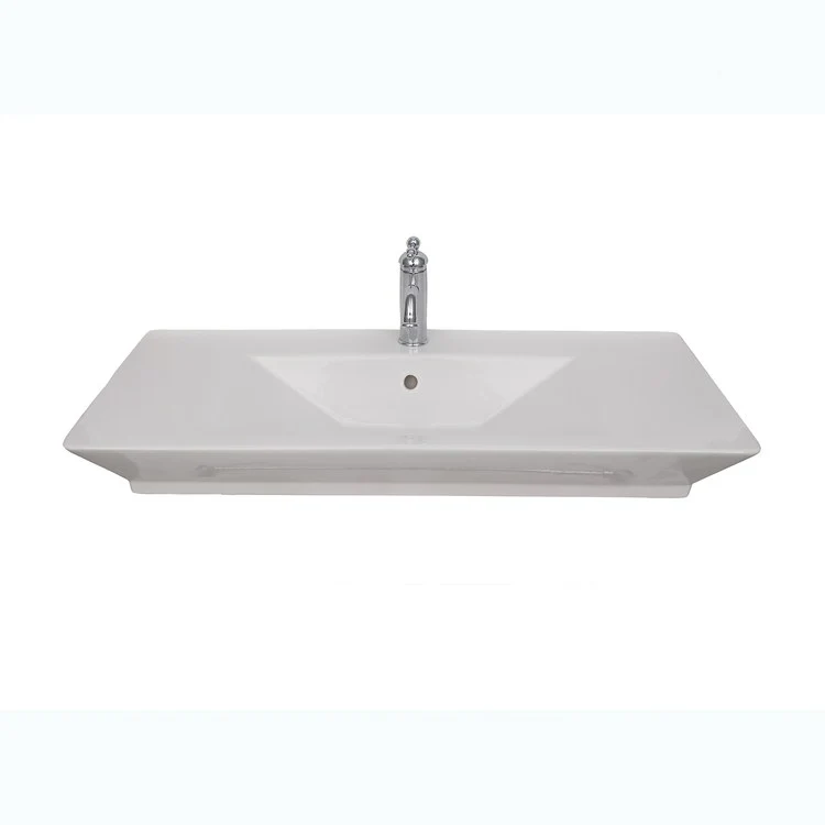 Lavatory Sink Opulence Above Counter 39-1/2 Inch Rectangle White - Frankwebs