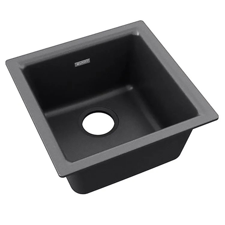 Kitchen Sink Quartz Classic 15.75 x 15.75 Inch Single Bowl Bar Dusk Gray Drop-In Undermount - Frankwebs