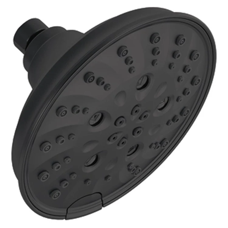 Showerhead Universal Showering Components 5 Function Round Trad Raincan with H2Okinetic Technology Matte Black 6 Inch 1.75 Gallons per Minute H2Okinetic Full Body Full with Massage Pause - Frankwebs