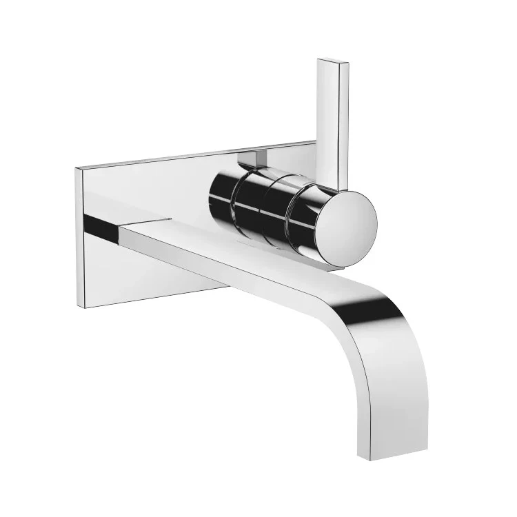 MEM Wall-Mount Single Handle Lavatory Faucet without Drain - Brushed Platinum - Frankwebs