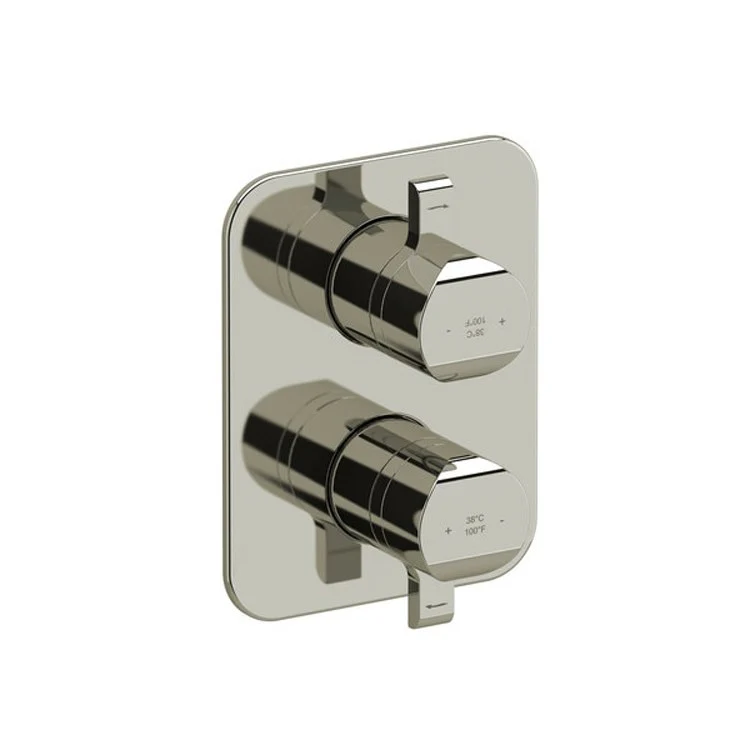 Thermostatic Valve Salome Pressure Balance System Rectangular 4-Way 2 Lever Chrome 5-1/2W x 7-1/8H Inch - Frankwebs