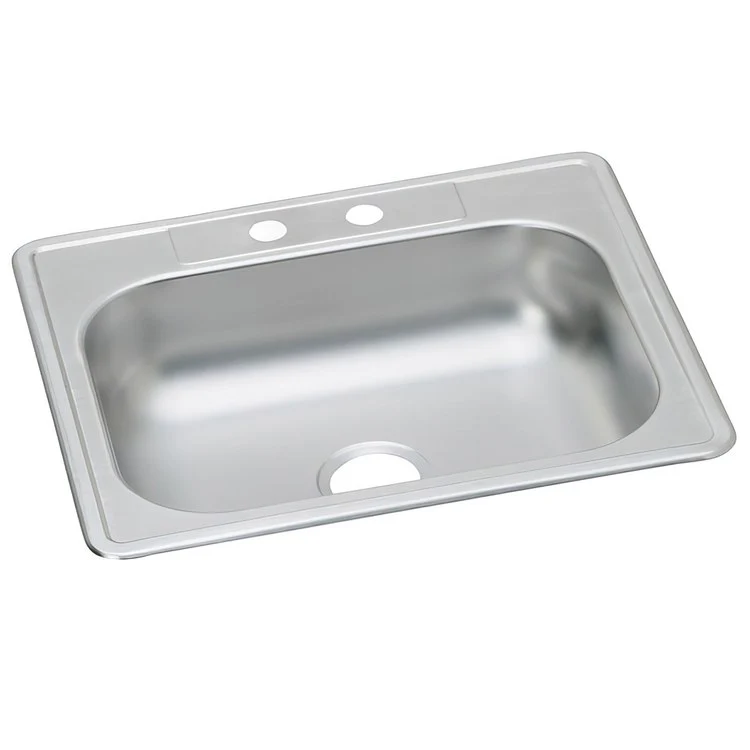 Kitchen Sink Dayton 25 x 22 Inch Single Bowl 2 Hole ADA Satin Top Mount Rectangle Drain Location Center Depth 6 Inch Multiple of 50 Bottom Only Spray - Frankwebs