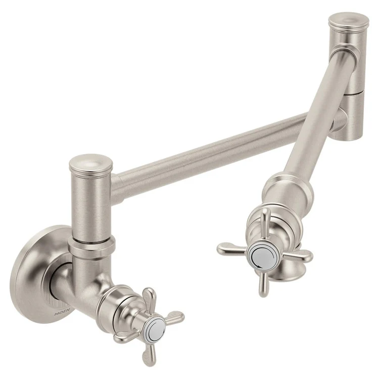 Pot Filler Weymouth Traditional 2 Lever ADA Spot Resist Stainless Steel 1 Hole 5.5 Gallons per Minute - Frankwebs