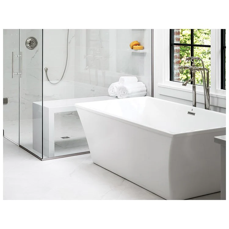 Soaking Tub Westbrook 66 x 36 Inch Freestanding Center White Acrylic CXL 91 Gallons 23-3/4 Inch - Frankwebs