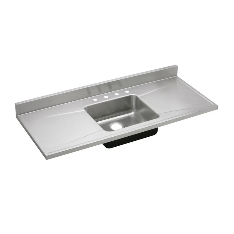 Kitchen Sink Lustertone Classic 60 x 25 Inch Single Bowl Lustrous Satin Sink Top Drain Location Rear Center Full Spray Sides and Bottom - Frankwebs