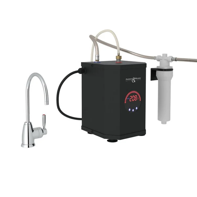 Hot Water Dispenser Holborn with Tank & Filter Kit 1 Lever C-Spout Polished Chrome 6-1/2 Inch 0.5 Gallon per Minute - Frankwebs