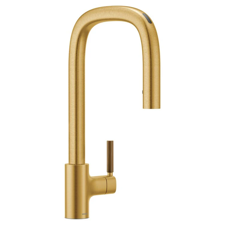 Kitchen Faucet Tenon 1 Lever ADA Brushed Gold High Arc 1 Hole Motion Control 1.5 Gallons per Minute - Frankwebs