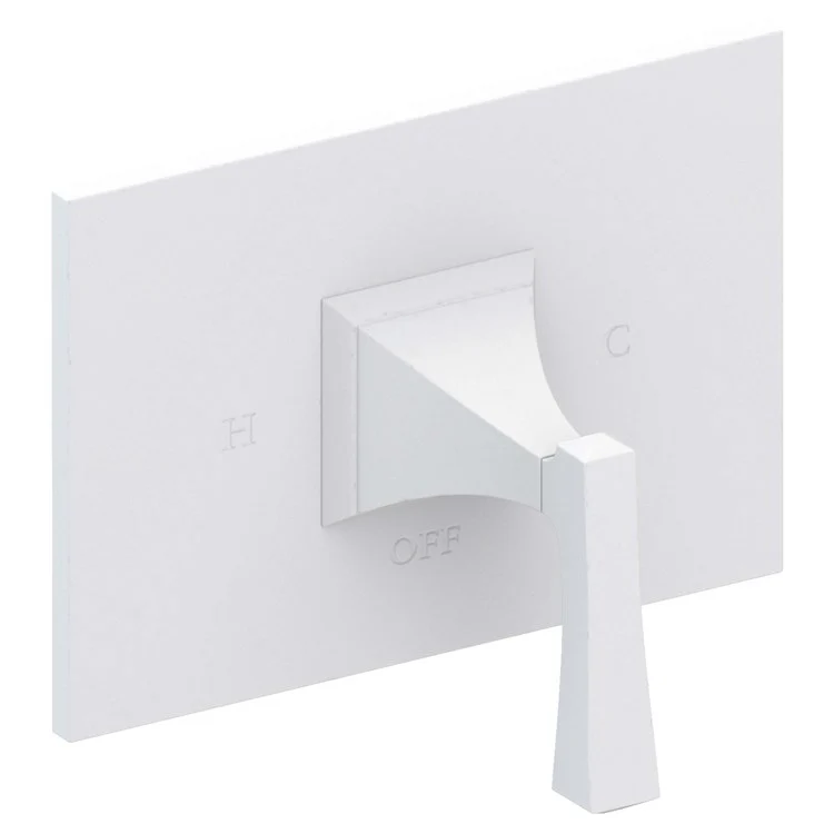 Pressure Balance Valve Trim Joffrey Rectangle 1 Lever Matte White ADA Depth 4-1/4 Inch - Frankwebs