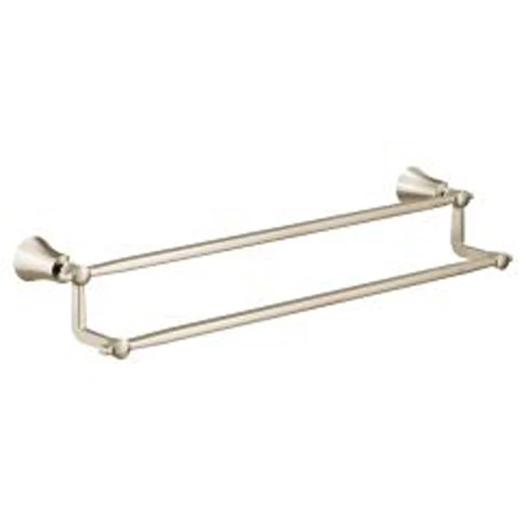Towel Bar Flara 24 Inch Double Brushed Nickel 6-8/9 Inch - Frankwebs