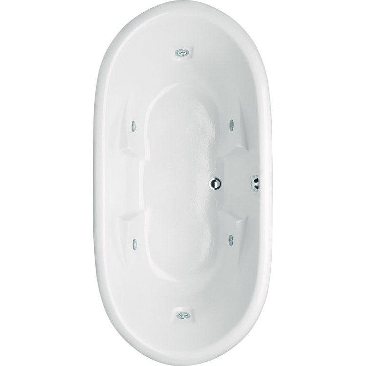 Combination Tub Designer Collection Aimee 72 x 36 x 24 Inch Drop-In Center Drain White Oval - Frankwebs