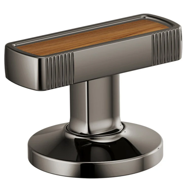 Handle Kit Kintsu 2 Knob Polished Chrome/Wood Inlay ADA for Widespread Lavatory Faucet - Frankwebs