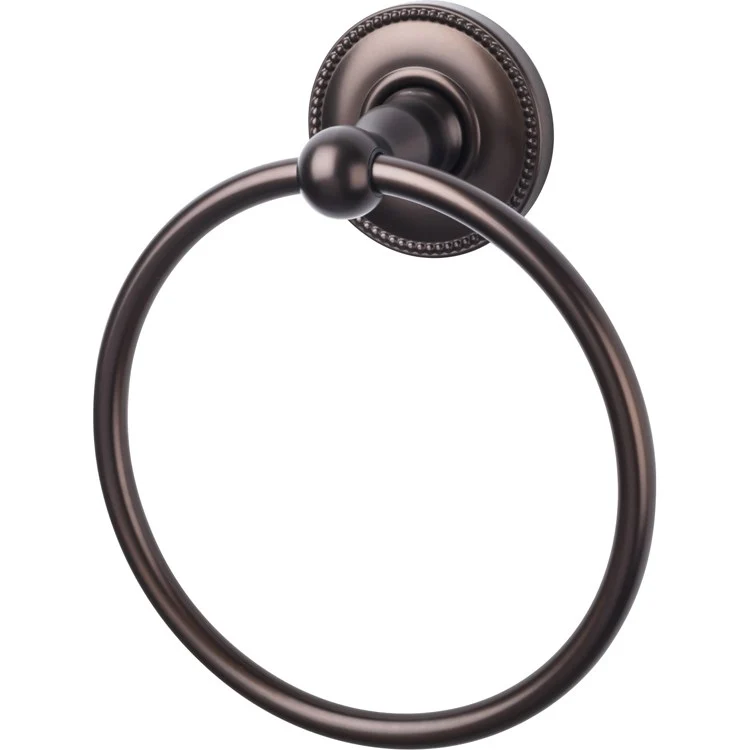 Edwardian Towel Ring with Beaded Backplate - Brushed Satin Nickel - Frankwebs