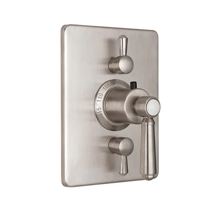 Thermostatic Trim Montecito Rectangular with Dual Volume Control 3 Lever Bella Terra Bronze ADA for Requires Rough Valve TH52-R Or TH52D2-R Handles and Escutcheon Brass - Frankwebs