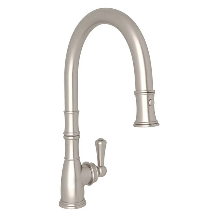 Kitchen Faucet Georgian Era 1 Lever Satin Nickel Pull Down Swivel C-Spout 1.8 Gallons per Minute - Frankwebs