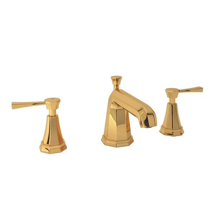 Lavatory Faucet Deco 6-12 Inch Spread 2 Lever English Gold 1.2 Gallons per Minute - Frankwebs