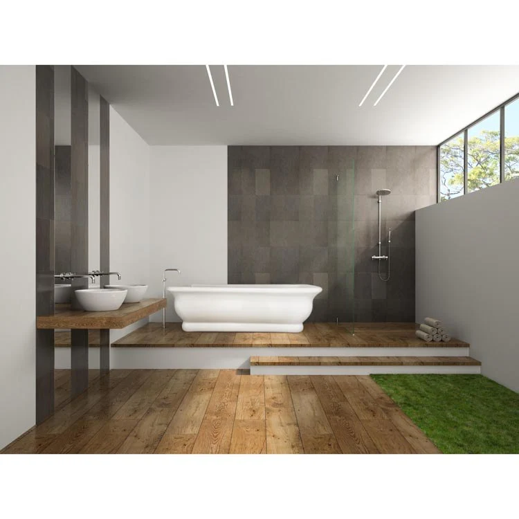 Soaking Tub Designer Collection Michelangelo 66 x 36 Inch Freestanding Tub Only Side Center Biscuit Acrylic - Frankwebs