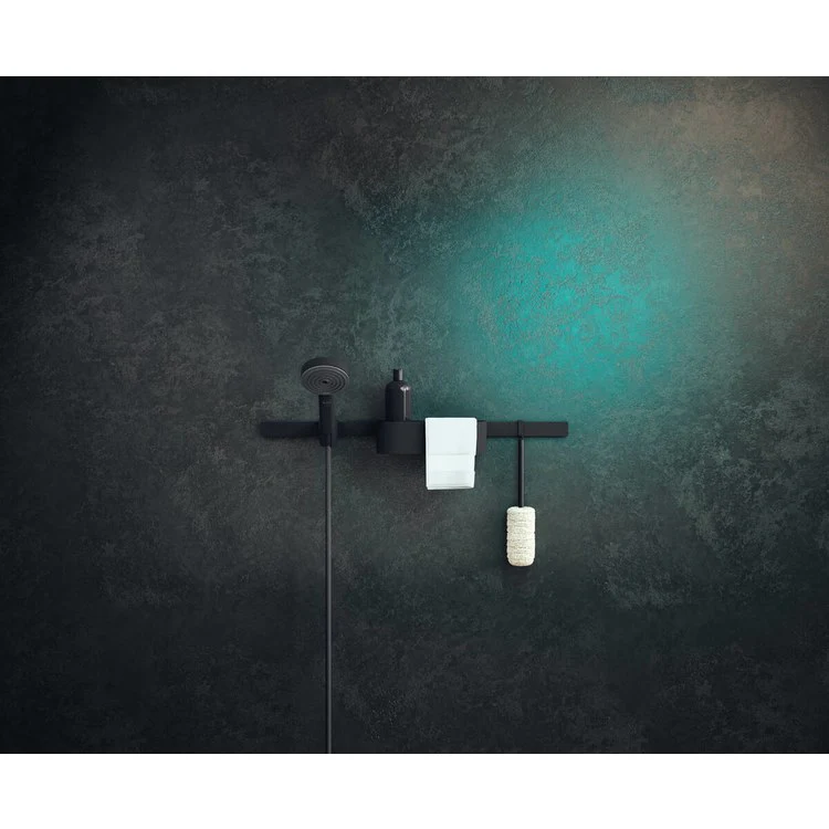 Handshower Holder WallStoris Push Slider Matte Black Plastic - Frankwebs