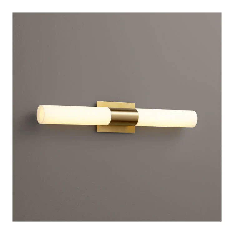 Magneta Two-Light LED Bathroom Vanity Fixture with Acrylic Shades - Satin Nickel - Frankwebs