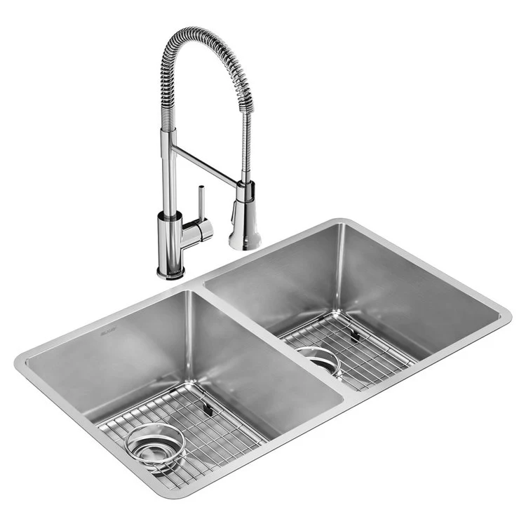 Kitchen Sink Crosstown 31.5 x 18.5 Inch Double Bowl Equal 1 Hole Polished Satin Undermount - Frankwebs