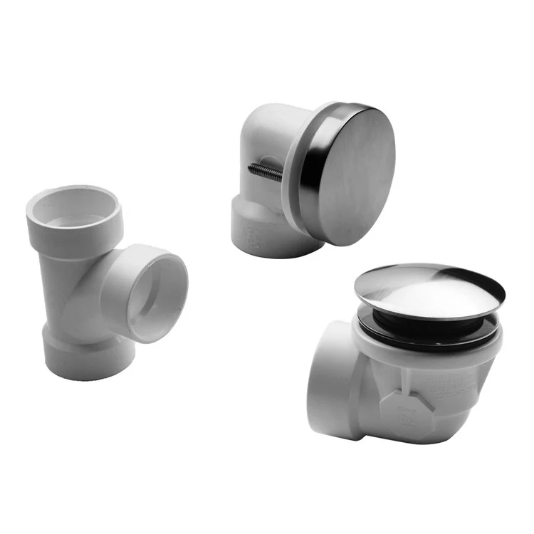 Drain Kit Toe Control with Round No Hole Faceplate Half Kit Polished Chrome Brass - Frankwebs