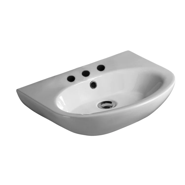 Lavatory Sink Infinity 600 Wall Hung 19-3/4 Inch 8 Inch Spread White - Frankwebs