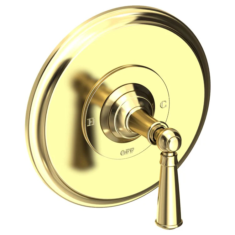 Pressure Balance Valve Trim Aylesbury Round 1 Lever Polished Brass Uncoated Living ADA Depth 4 Inch - Frankwebs