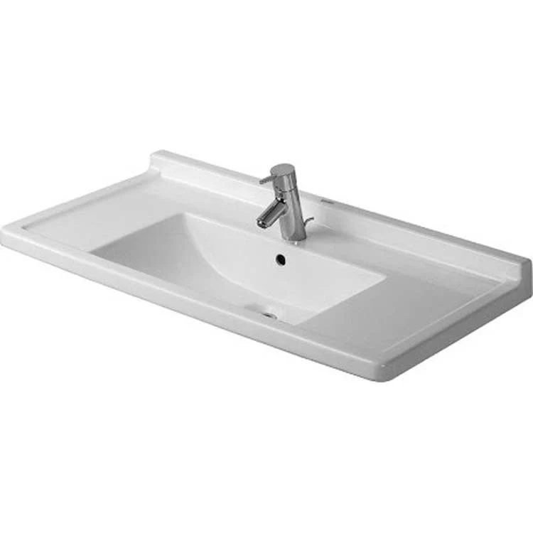 Lavatory Sink Starck 3 Wall Mount with Overflow 19-1/8 x 33-1/2 Inch Rectangle White 1 Hole - Frankwebs