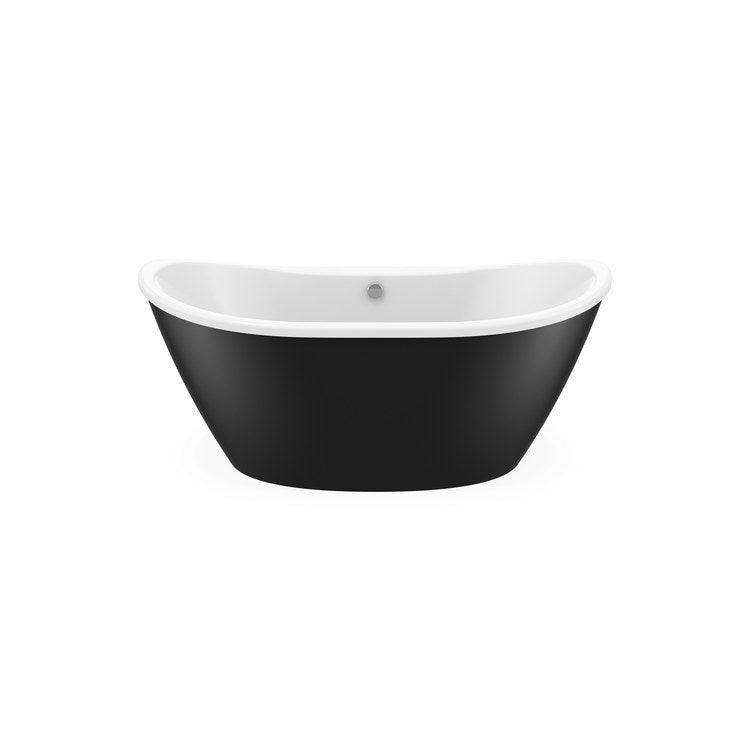 Freestanding Tub Delsia 60 x 32 x 26-5/8 Inch 2 Piece Center Drain Black Oval - Frankwebs