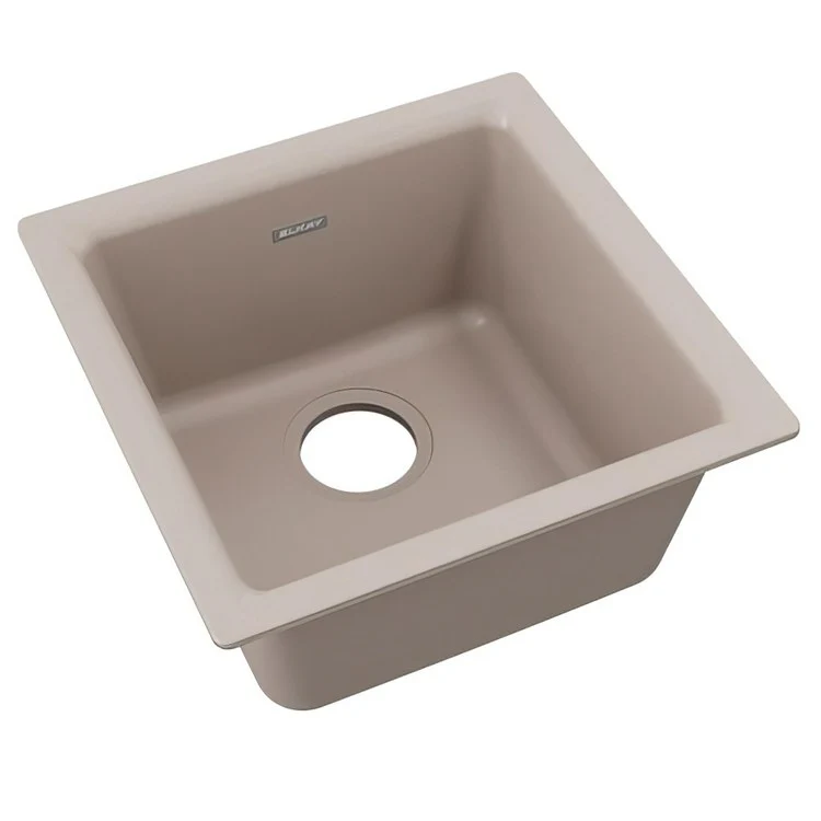 Kitchen Sink Quartz Classic 15.75 x 15.75 Inch Single Bowl Bar Dusk Gray Drop-In Undermount - Frankwebs