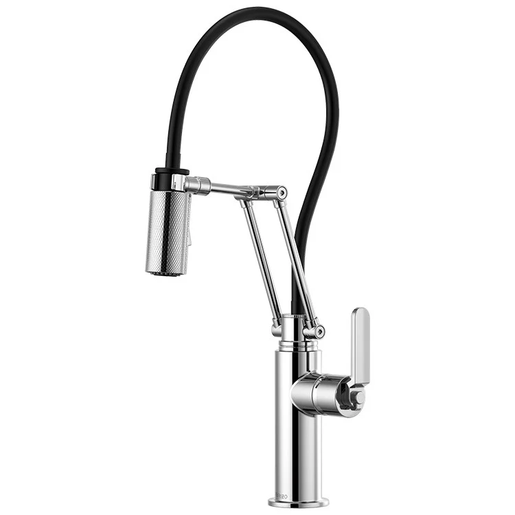 Litze Single Handle Articulating Pull Down Kitchen Faucet with Industrial Handle - Frankwebs
