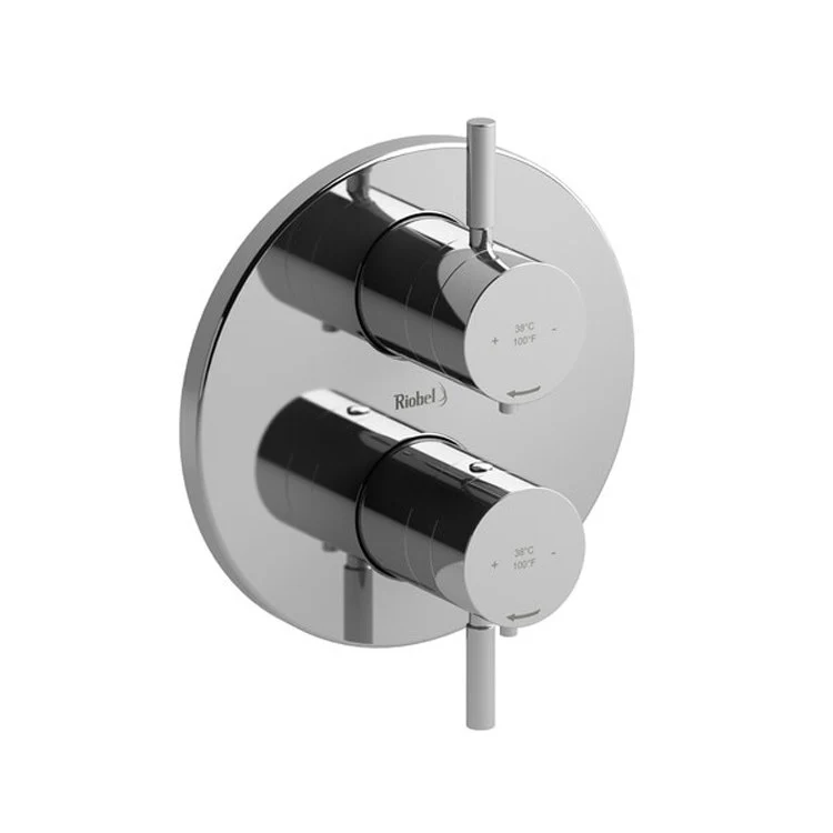 Thermostatic Valve Sylla Pressure Balance System Round 4-Way 2 Lever Chrome ADA 7W x 7H Inch - Frankwebs